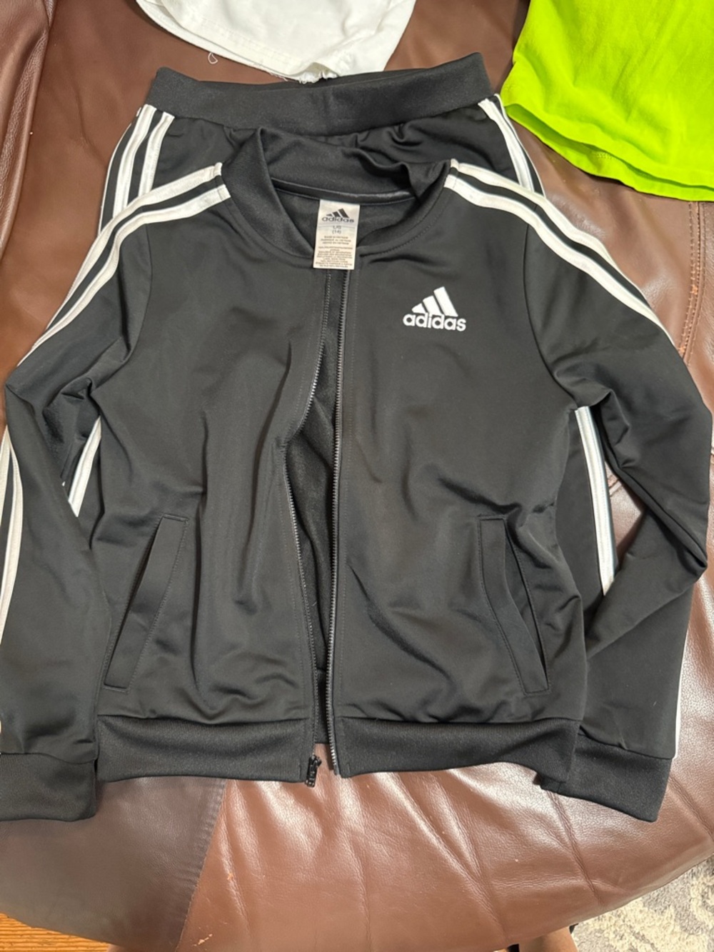 adidas Black Sweat Joggers with White Three-Stripe Details